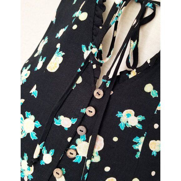 Free People Like A Lady Floral Printed Mini Dress S Black Bustier Open Back $108 - Picture 9 of 15